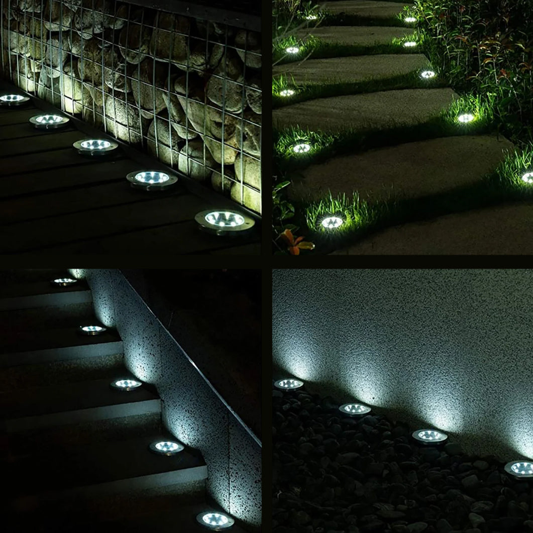 Maclean MCE318 LED lâmpada solar luz de caminho ao ar livre luzes de jardim luzes solares com ponta de solo 12 LED SMD branco neutro 4000K 0,7W IP44 (12x peças)