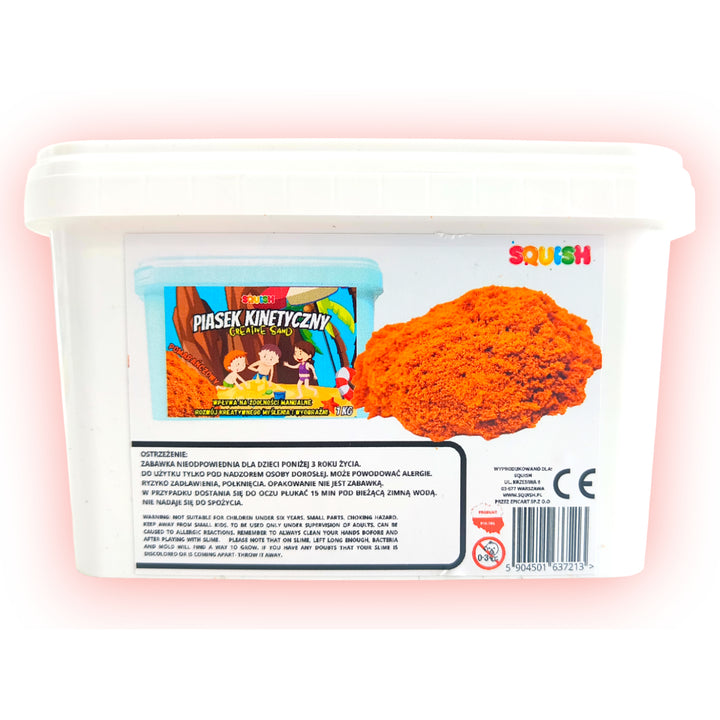 Arena cinética jugete creativo manual para niños 1 kg Squish color naranja