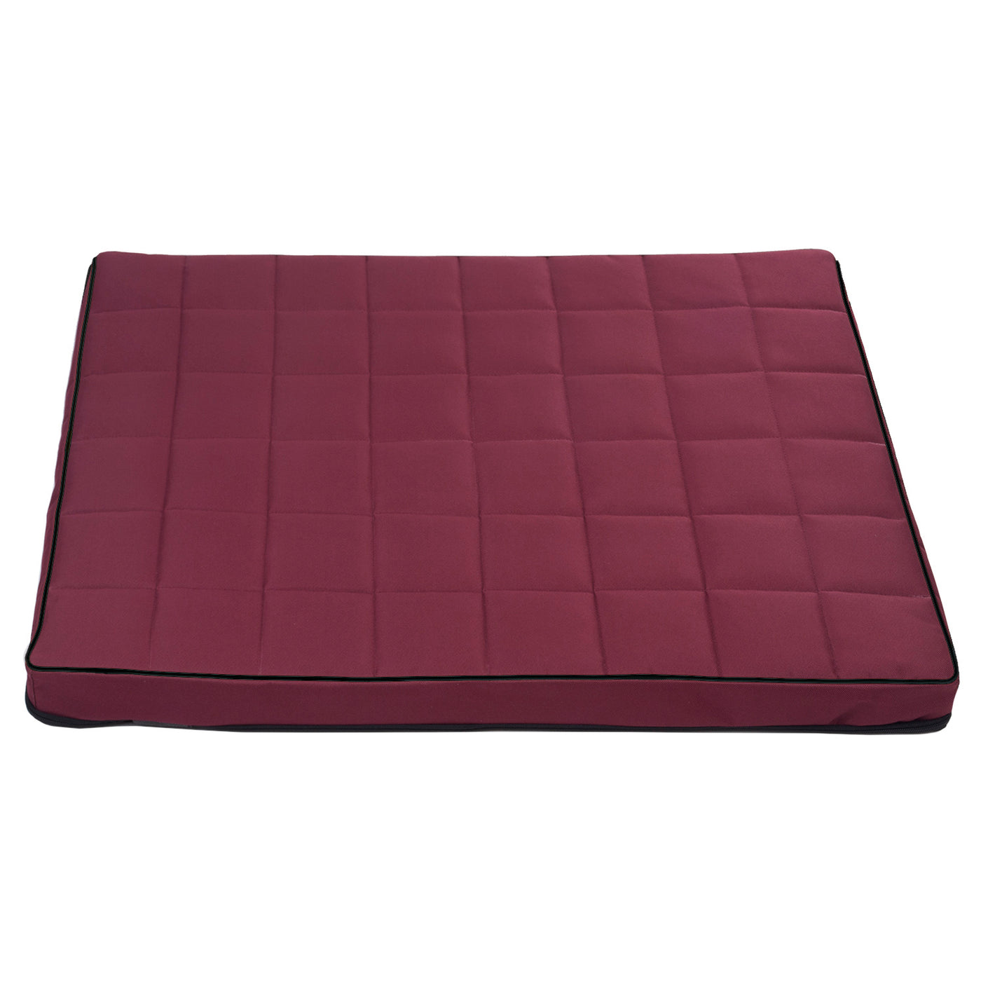 Colchão de cama xadrez Mestizo Vigo para cachorro gato tapete para animais de estimação (80x60x5cm) em Borgonha/Preto