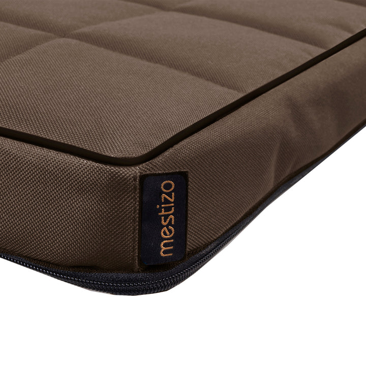 Mestizo Vigo Checked Cama Colchón para Perro Gato Colchoneta para Mascotas (80x60x5cm) en Marrón/Negro