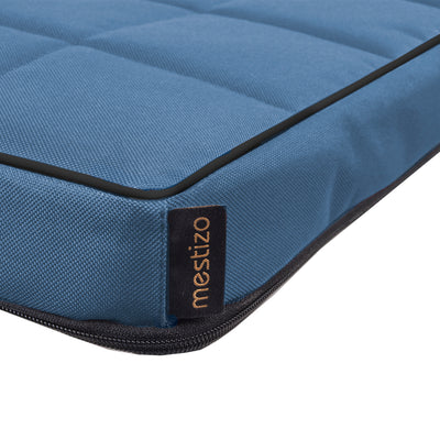 Colchão de cama xadrez Mestizo Vigo para cachorro gato tapete para animais de estimação (80x60x5cm) em azul/preto