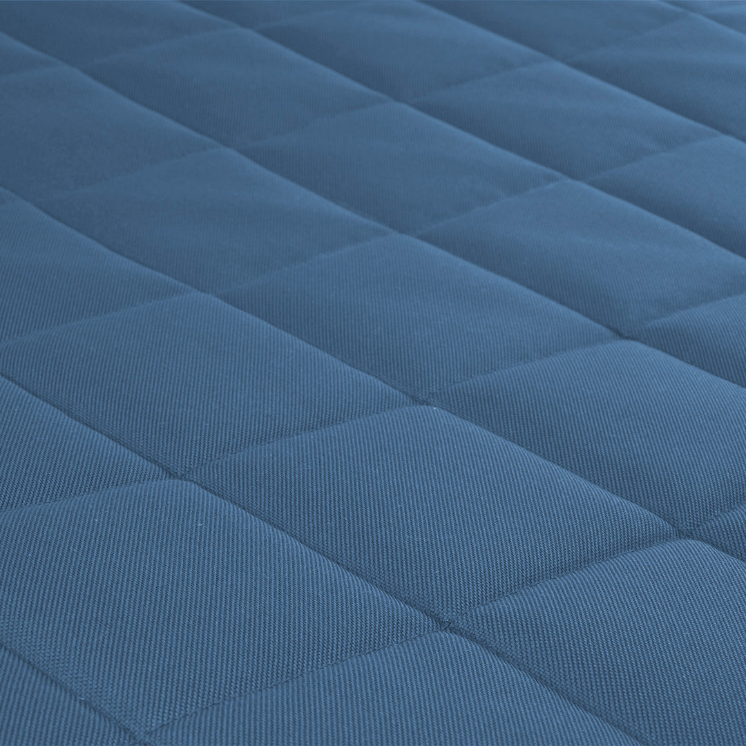 Mestizo Vigo Checked Cama Colchón para Perro Gato Colchoneta para Mascotas (80x60x5cm) en Azul/Blanco