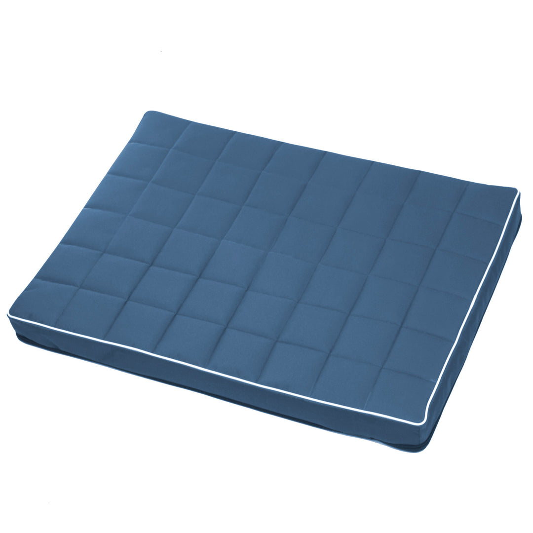 Mestizo Vigo Checked Cama Colchón para Perro Gato Colchoneta para Mascotas (80x60x5cm) en Azul/Blanco