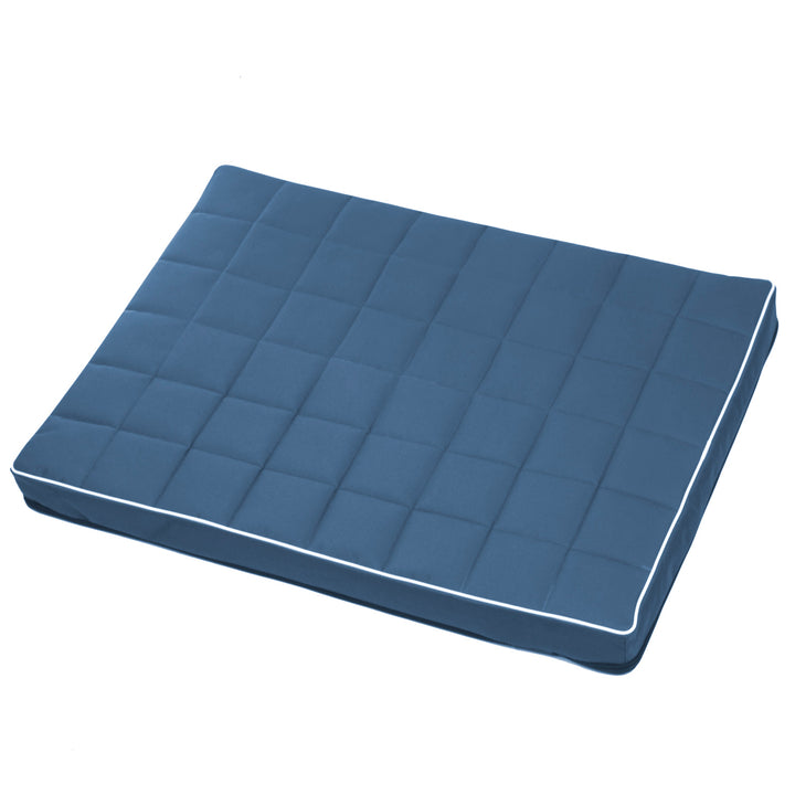 Mestizo Vigo Checked Cama Colchón para Perro Gato Colchoneta para Mascotas (80x60x5cm) en Azul/Blanco