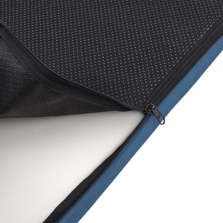 Mestizo Vigo Checked Cama Colchón para Perro Gato Colchoneta para Mascotas (80x60x5cm) en Azul/Blanco