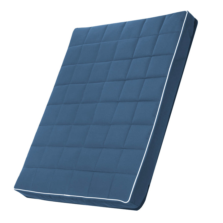 Mestizo Vigo Checked Cama Colchón para Perro Gato Colchoneta para Mascotas (80x60x5cm) en Azul/Blanco