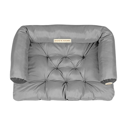 KingDog Cama para Perro Sofá para Mascotas Corralito Prestige 80x60 cm Impermeable Gris