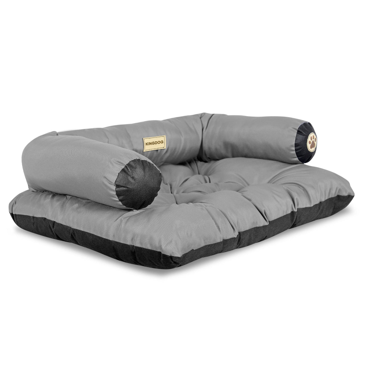 KingDog Cama para Perro Sofá para Mascotas Corralito Prestige 80x60 cm Impermeable Gris