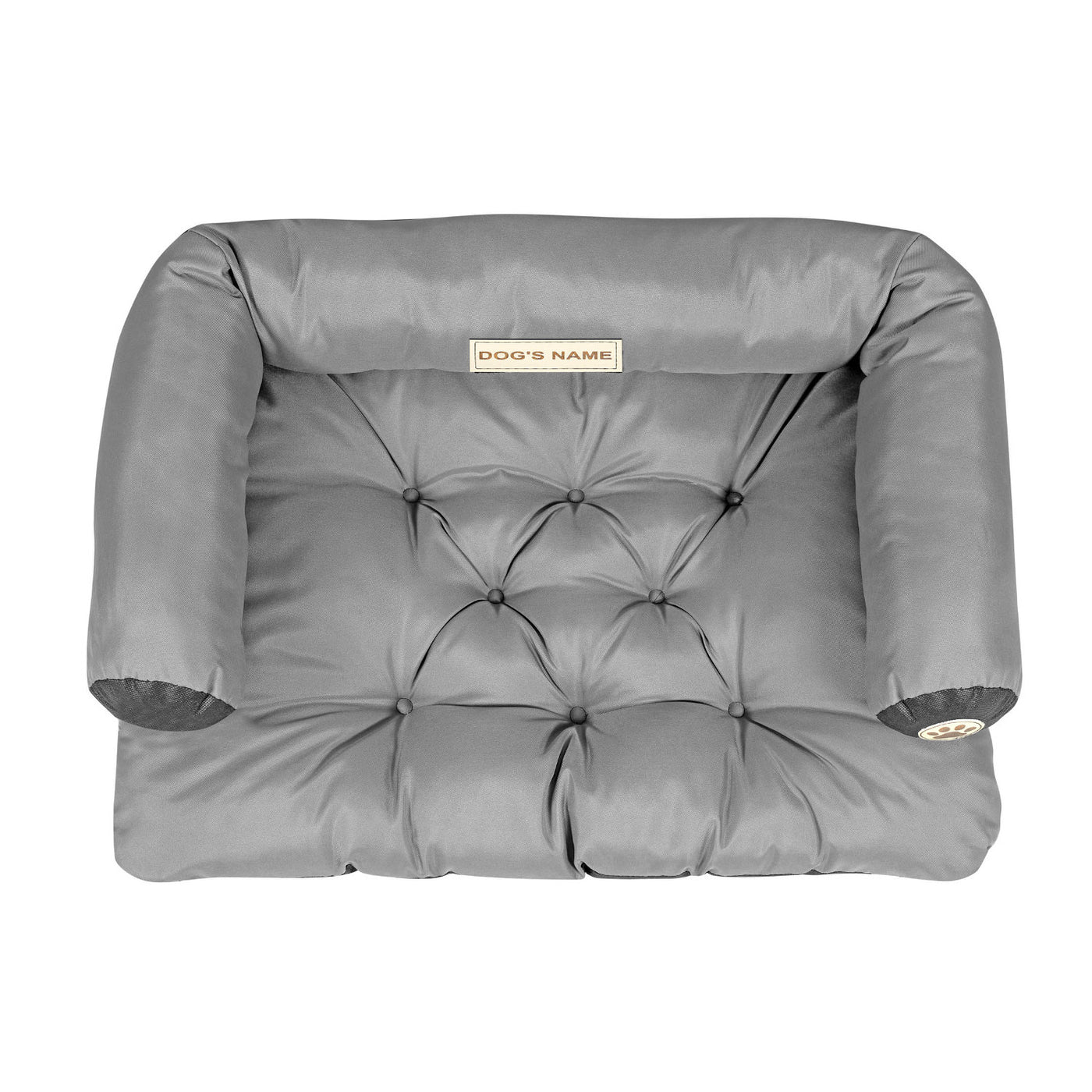 KingDog Cama para cachorro Sofá para animais de estimação Cercadinho Prestige 100 x 70 cm à prova d'água cinza