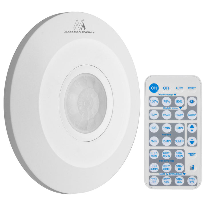 Maclean MCE467 Detector de Movimiento PIR con Mando a Distancia, Infrarrojos, máx. 2000W