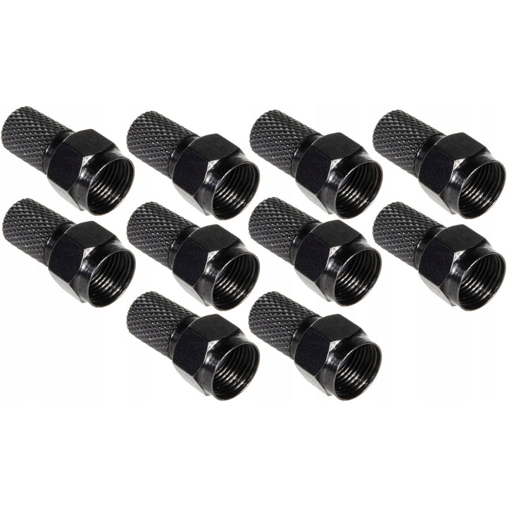 10x conector F para satélite Maclean, sistema de TV, RG5.9, RG6, 6,8 mm, níquel con junta, profesional, negro, MCTV-903