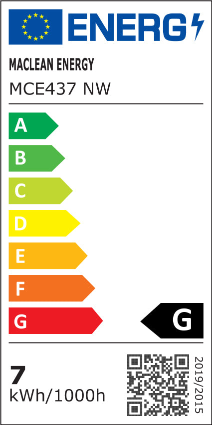 6x Bombilla LED Maclean, GU10, 7W, 220-240V~, 50/60Hz, blanco neutro, 4000K, 490 lúmenes, MCE437 NW