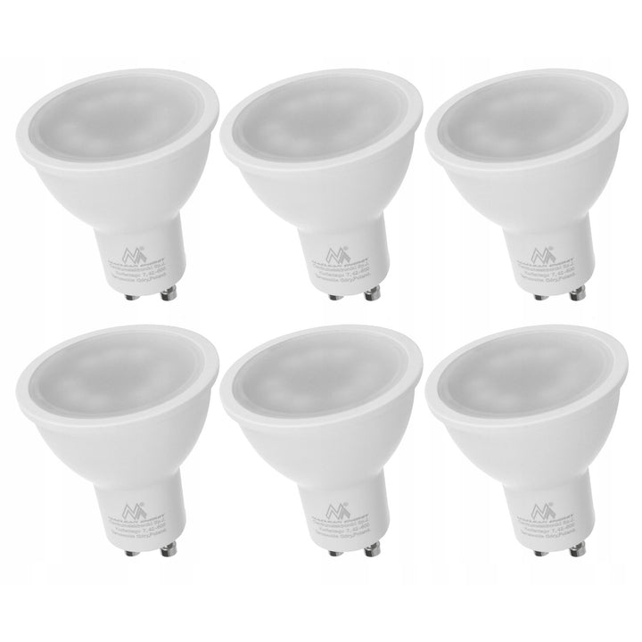 6x Bombilla LED Maclean, GU10, 7W, 220-240V~, 50/60Hz, blanco neutro, 4000K, 490 lúmenes, MCE437 NW