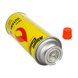 8 cartuchos de gás Alpen Camping de 400 ml. Certificado: PI 0875, em conformidade com a norma EN417, isobutano, intervalo de funcionamento de -10°C a +40°C, IK004