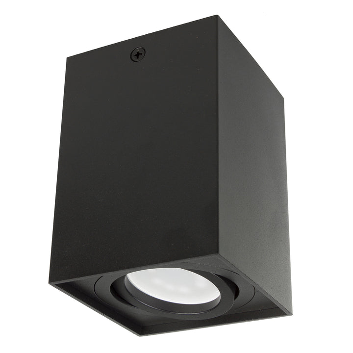 3x Maclean tubo / luminaria de superficie, spot, cuadrada, aluminio, GU10, 80x80x115mm, negro, MCE426 B + 3x bombilla LED 5W