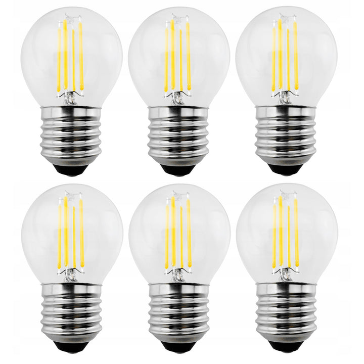 6x Maclean, bombilla de filamento LED E27, 6W, 230V, WW blanco cálido 3000K, 600lm, retro edison decorativa G45, MCE284