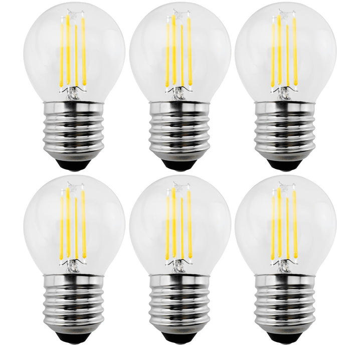 6x Maclean, Filamento LED E27, 4W, 230V, WW blanco cálido 3000K, 400lm, Retro edison decorativo G45, MCE283