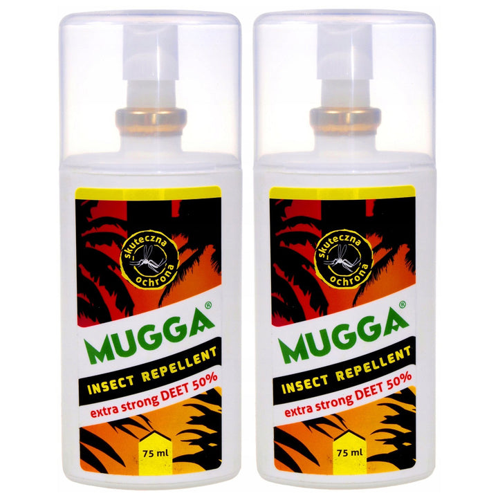 2x Mugga Spray repelente de insectos 50% Deet 75ml