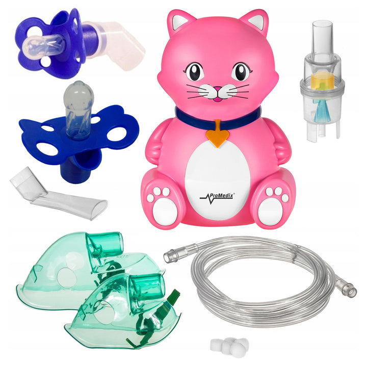 Inalador infantil Promedix para gatos, conjunto nebulizador, máscaras, filtros, PR-816 + chupeta inaladora universal Gess