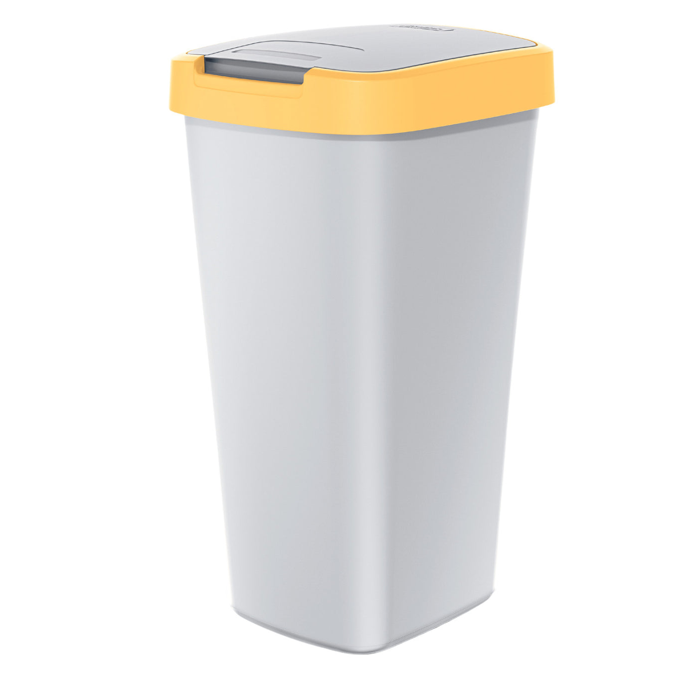 KEDEN COMPACTA Q Papelera con Marco Cubo de Basura (25 L, Ceniza/Amarillo Claro)