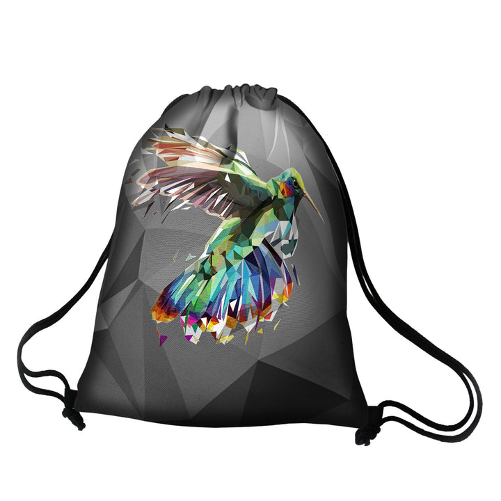 Bertoni Arco Design Bolsa Traseira Impressão em Cores, Mochila Impermeável, Estampa de Beija-flor, EE0041