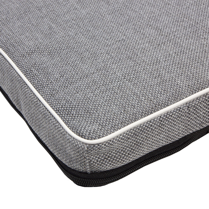 Mestizo Cama Colchón Leon Standard para Perro y Gato Funda Lavable (Gris Claro/Blanco, 80x60x5)