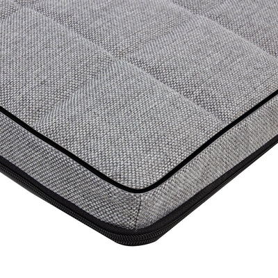 Leon Checked 80x60x5cm perro gato colchón cama en gris claro con ribete negro