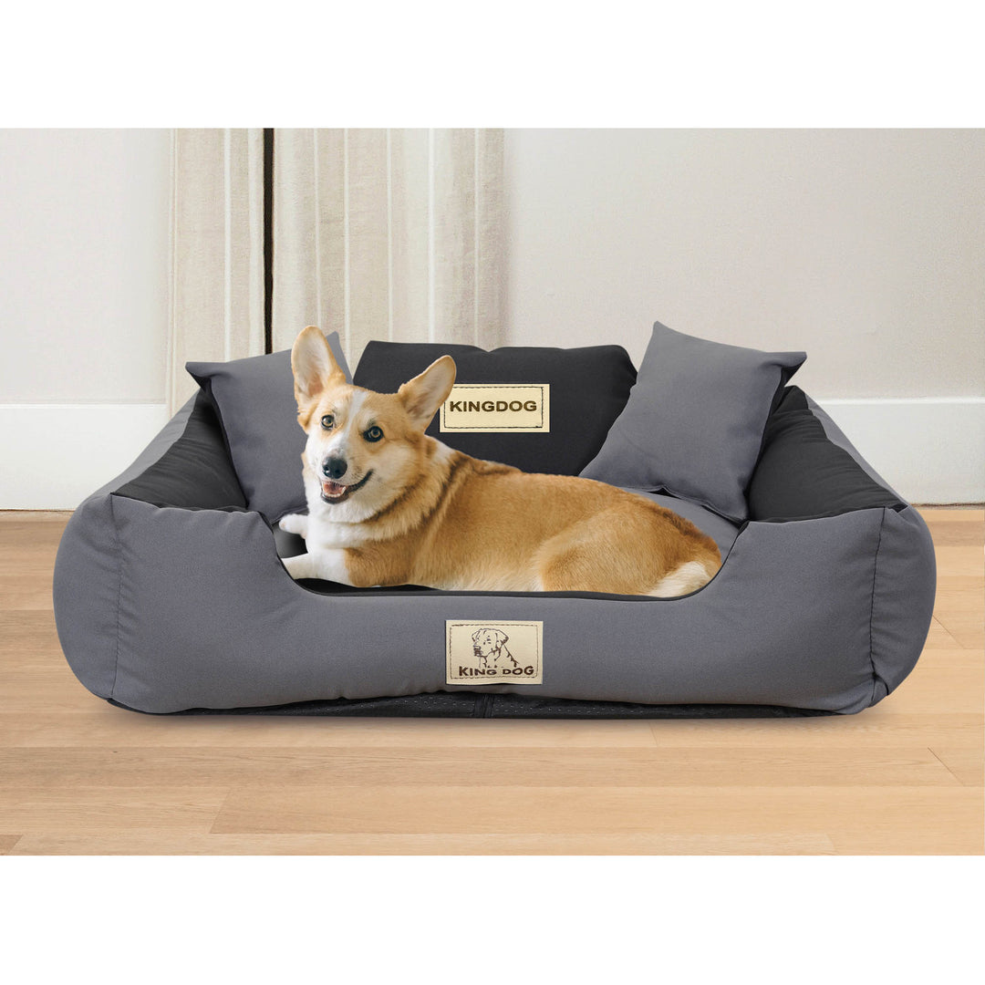 Cama para cachorro KINGDOG KINMIC75/65C-SZ 75x65 cm cinza/preto