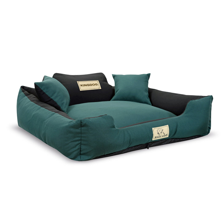 Cama elástica Panamá com zíper KingDog MM43 Cama removível e lavável para animais de estimação 100% poliéster Peso: 160 g/m2 (tamanho externo: 75x65cm/tamanho interno: 60x50cm, verde)