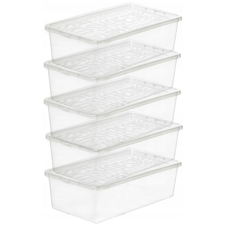 5x Caja de zapatos de mujer, transparente, Plast Team Basic