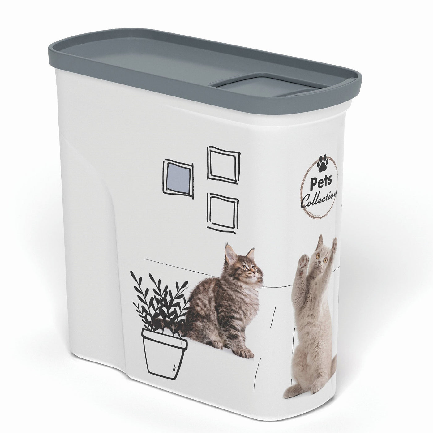 Curver PetLife Recipiente para Comida de Mascotas Contenedor de Alimentos Mascotas Perros Gatos 2L