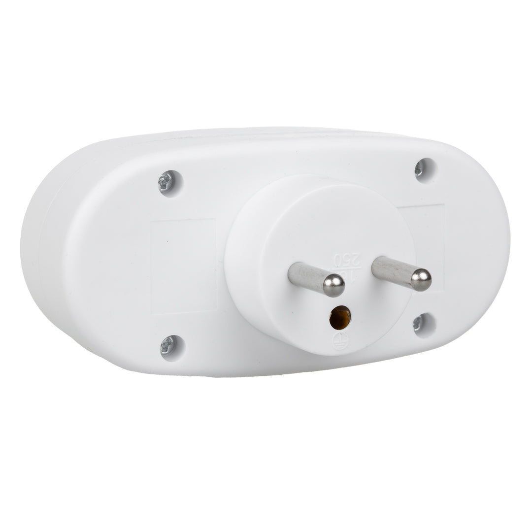 Maclean MCE337 E Base de Enchufe, Divisor con 2 Tomas e Interruptor de Encendido/Apagado, tipo E, 2x16A