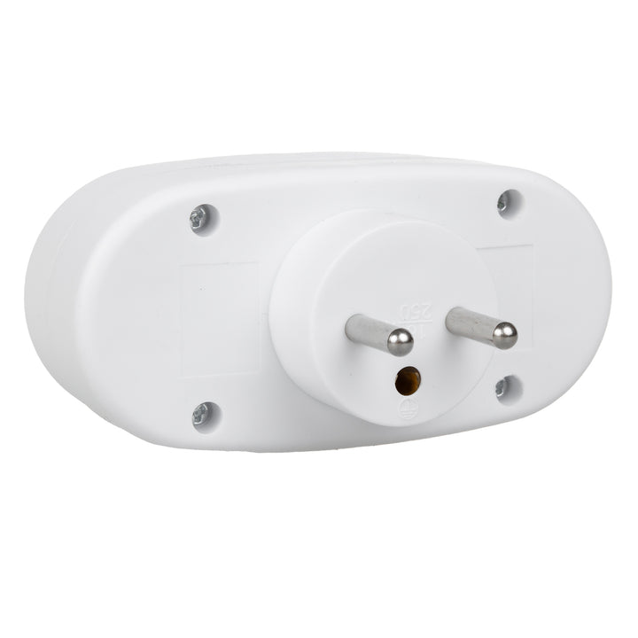 Maclean MCE337 E Base de Enchufe, Divisor con 2 Tomas e Interruptor de Encendido/Apagado, tipo E, 2x16A