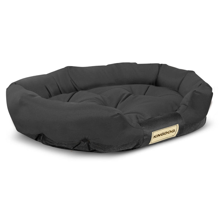 Cama para perro ovalada 130x105 cm impermeable negro CODUOWAL130/105CZA