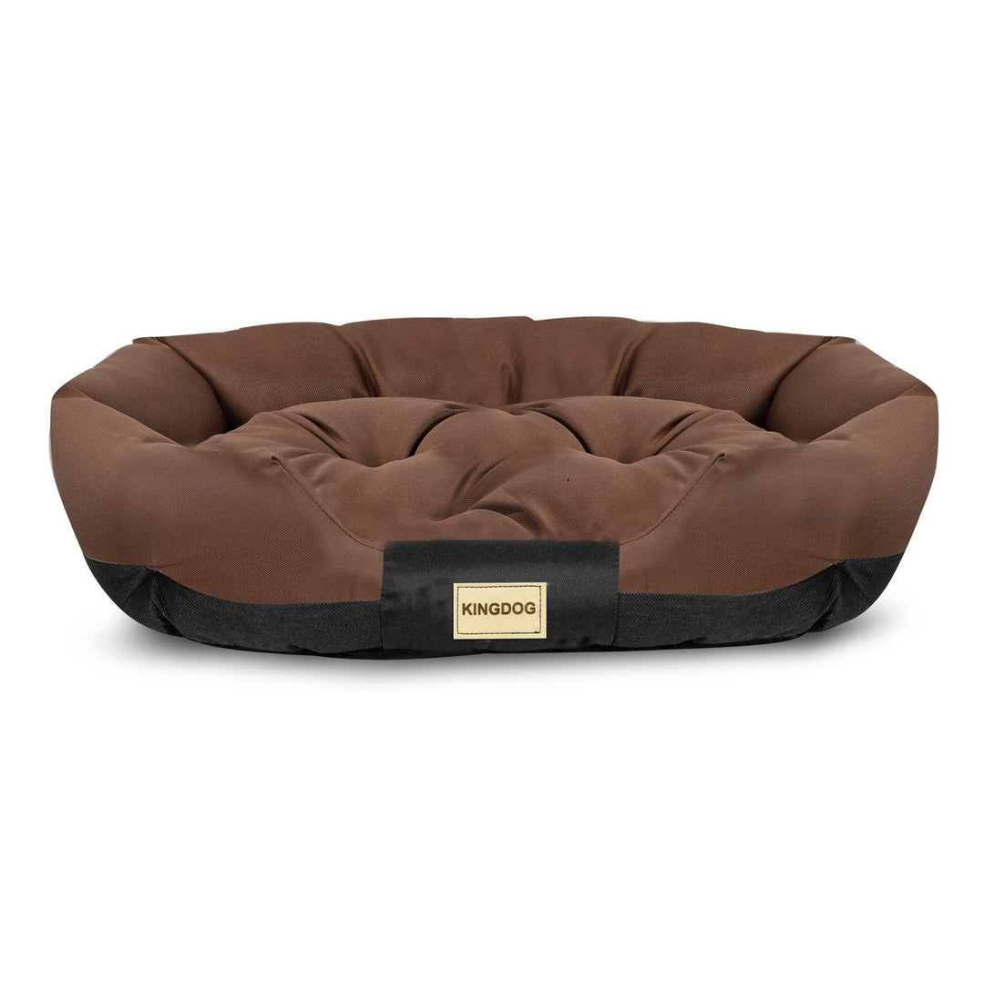 Cama para perro ovalada 75x50cm impermeable marrón/negro CODUOWAL75/50BRA