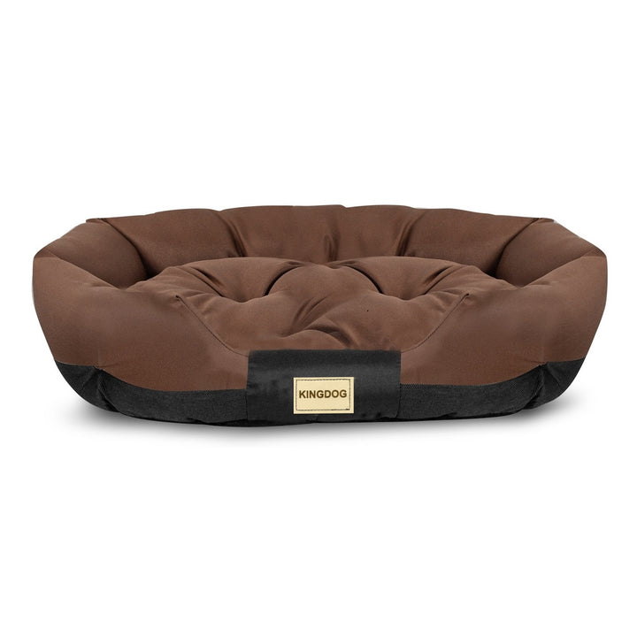 Cama para perro ovalada 75x50cm impermeable marrón/negro CODUOWAL75/50BRA