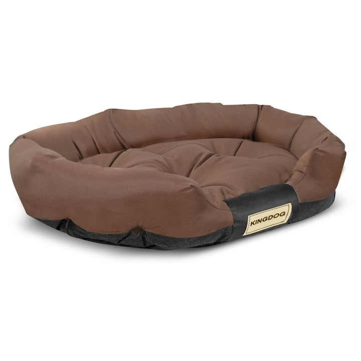 Cama para perro ovalada 75x50cm impermeable marrón/negro CODUOWAL75/50BRA