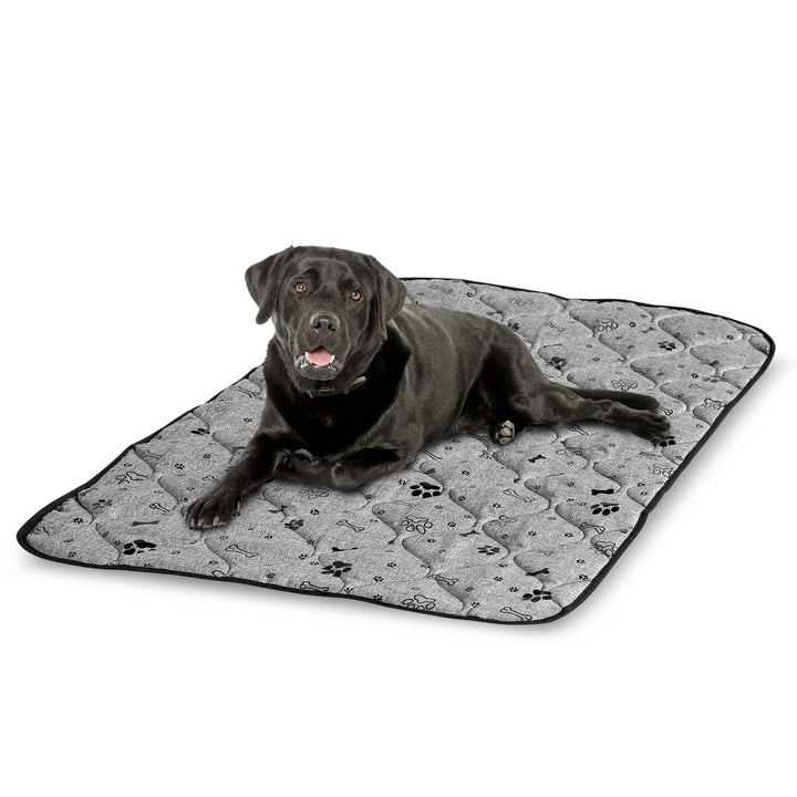 Prestige Cama para Perro Colchoneta Impermeable Duradera (100 x 70 cm, Hueso Negro)