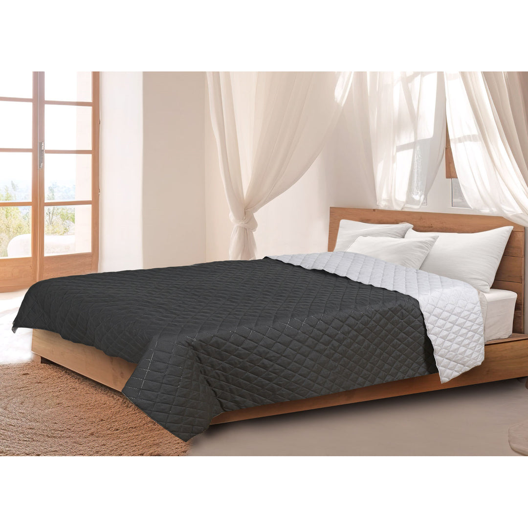 Medicline Edredón Nórdico Doble Cara para la Cama 100% Microfibra Poliéster Manta Antialérgica para Dormir 200 x 220 cm, Gris/Negro