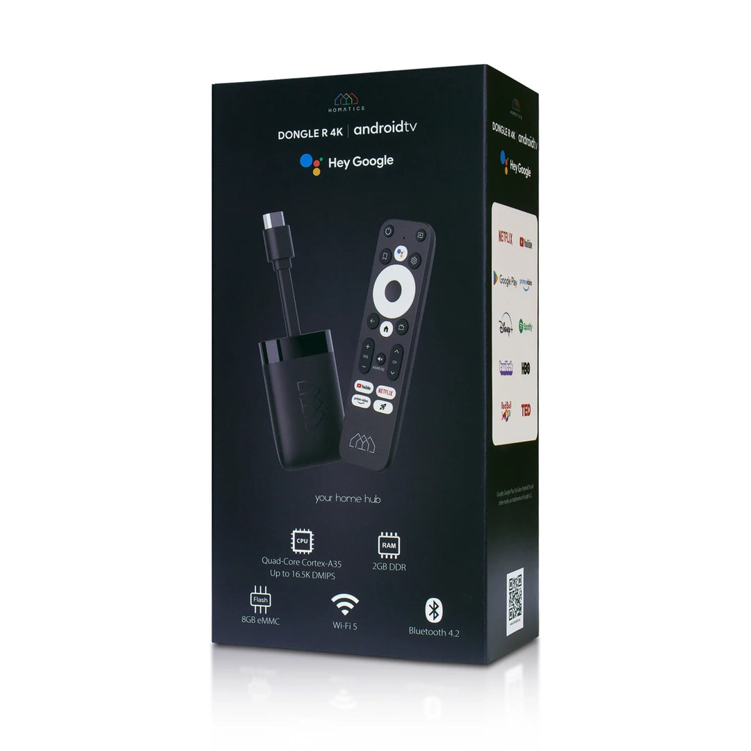 Homatics Media Player com comando, 4K UHD Android TV 11, 8 GB, Dongle R