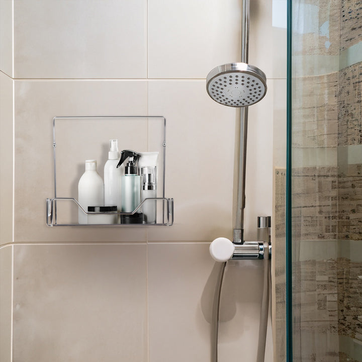 ABJ Estante de baño para utensilios de baño Estante de pared (Cromado)