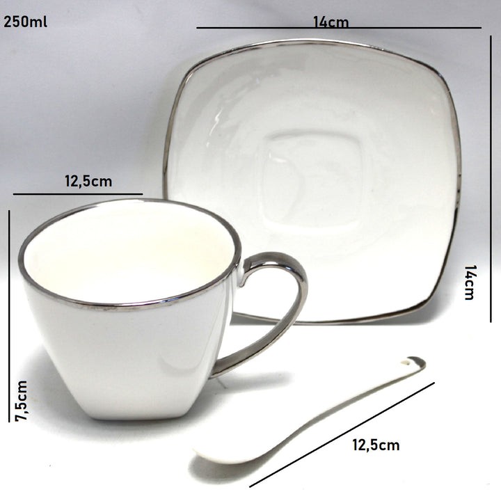 Queen Isabell Juego de Tazas de Café de Porcelana W23SV60-06358