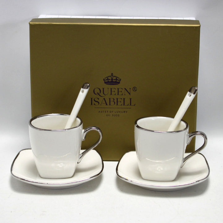 Queen Isabell Juego de Tazas Espresso de Porcelana con Platos W23SV06-06471