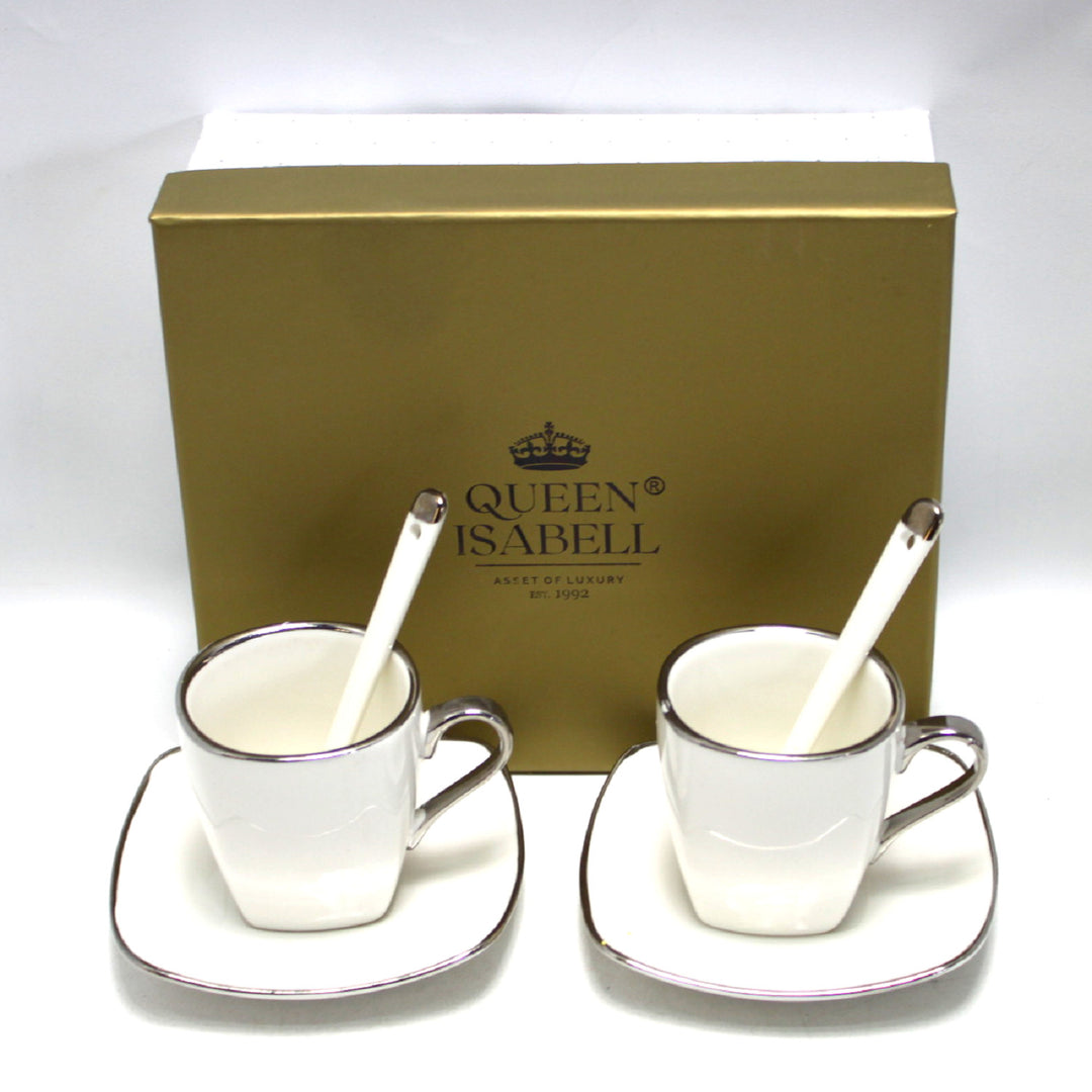 Queen Isabell Juego de Tazas Espresso de Porcelana con Platos W23SV06-06471