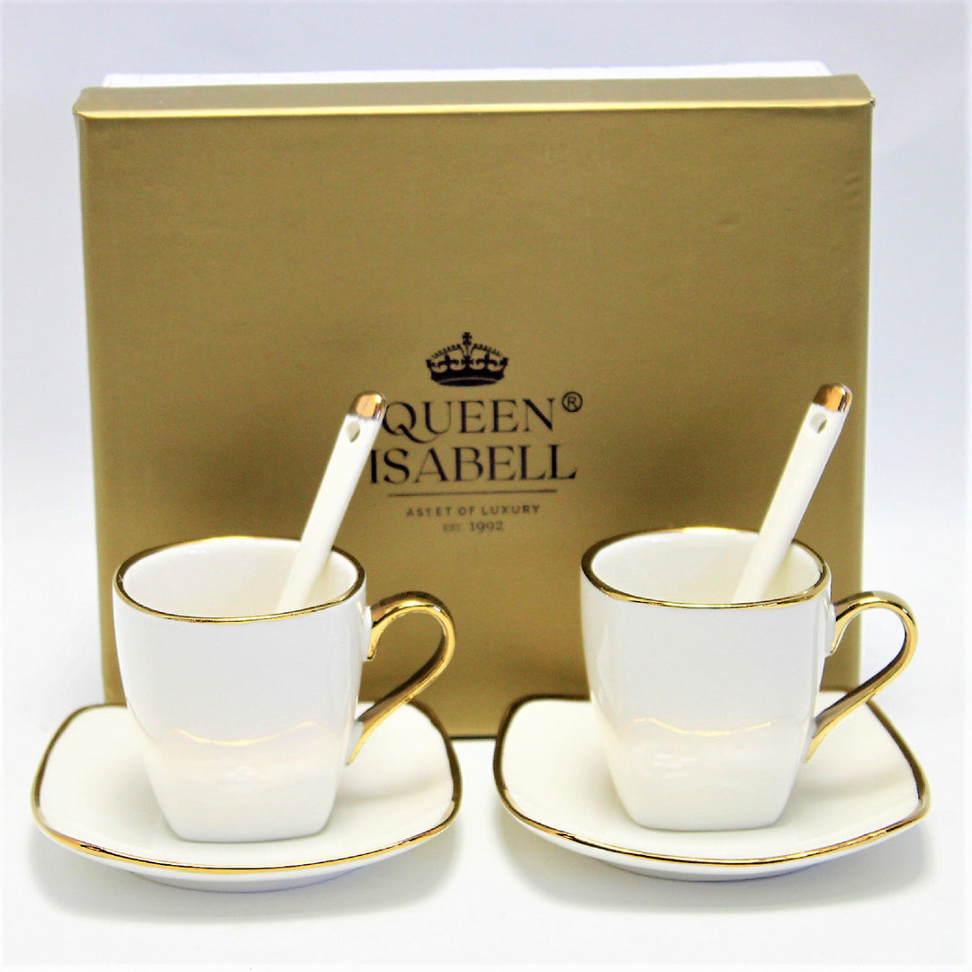 Queen Isabell Juego de Tazas Espresso de Porcelana con Platos W23GD06-06464