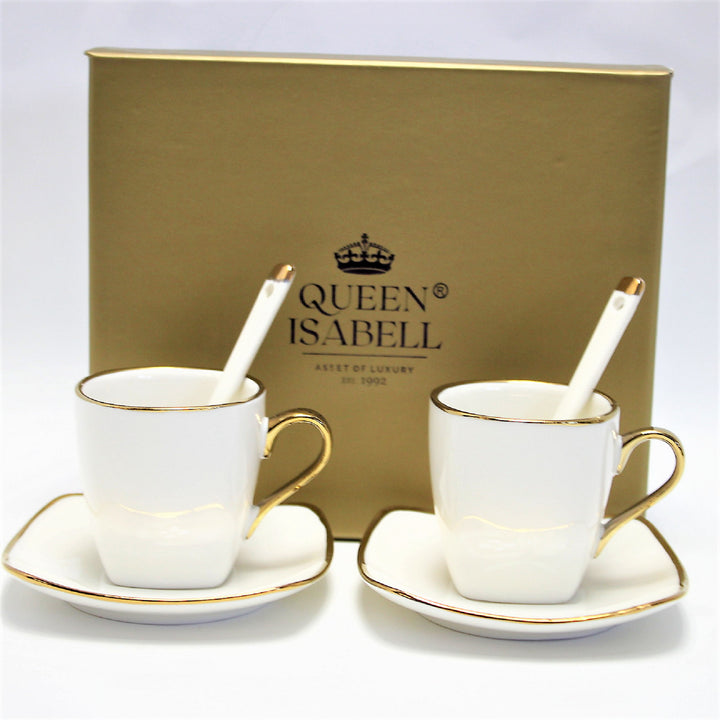 Queen Isabell Juego de Tazas Espresso de Porcelana con Platos W23GD06-06464