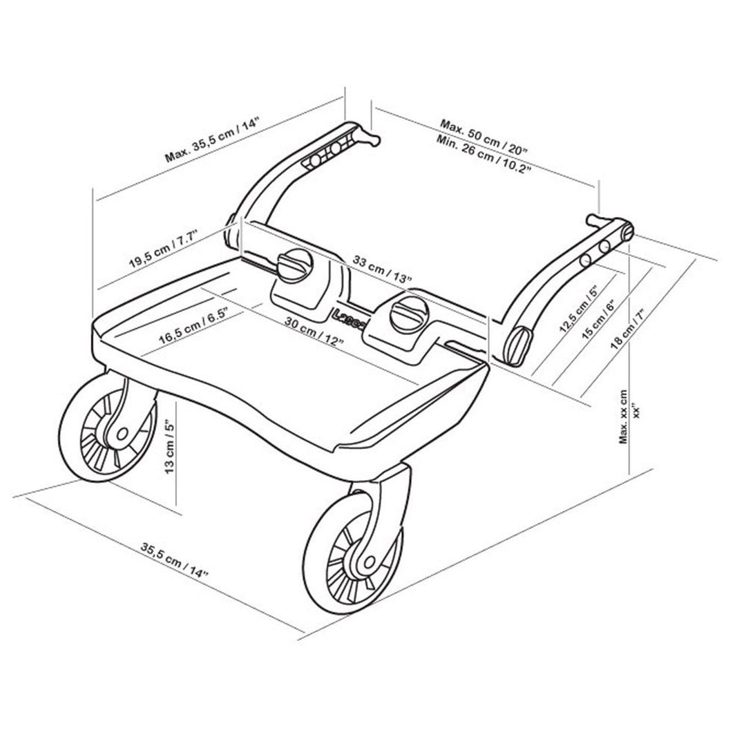 Lascal BuggyBoard MAXI Extensión para Carro Lascal, Adaptador hasta 22 kg, Azul