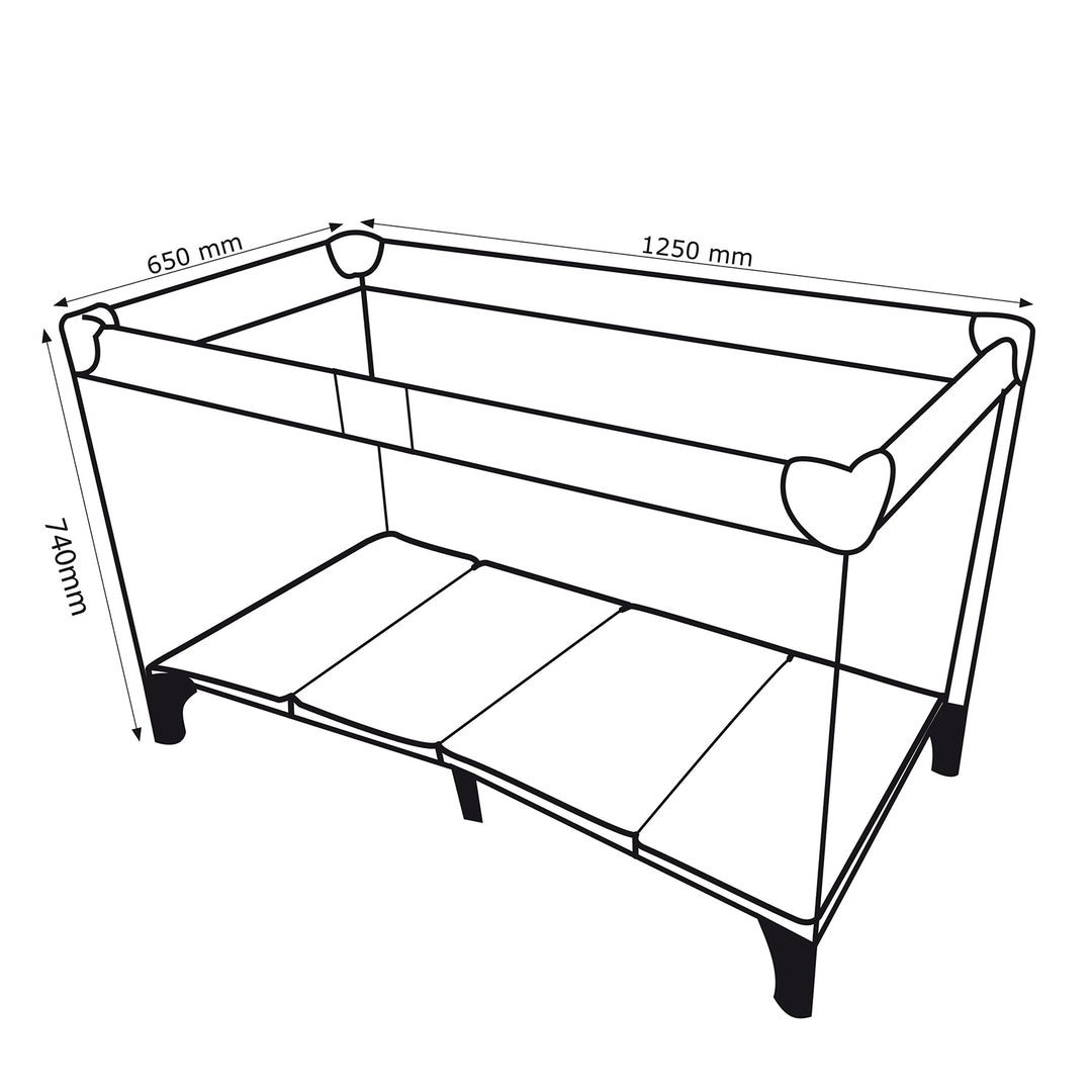 Promedix Cuna de viaje,125x65x74cm, azul, ruedas, funda protectora, PR-803B + Cubo pañales Korbell 9L