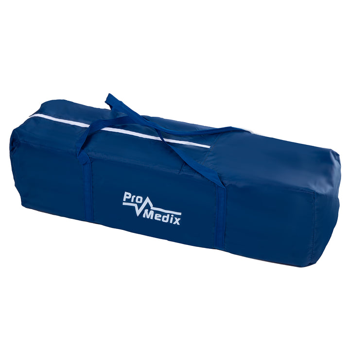 Promedix Cuna de viaje,125x65x74cm, azul, ruedas, funda protectora, PR-803B + Cubo pañales Korbell 9L