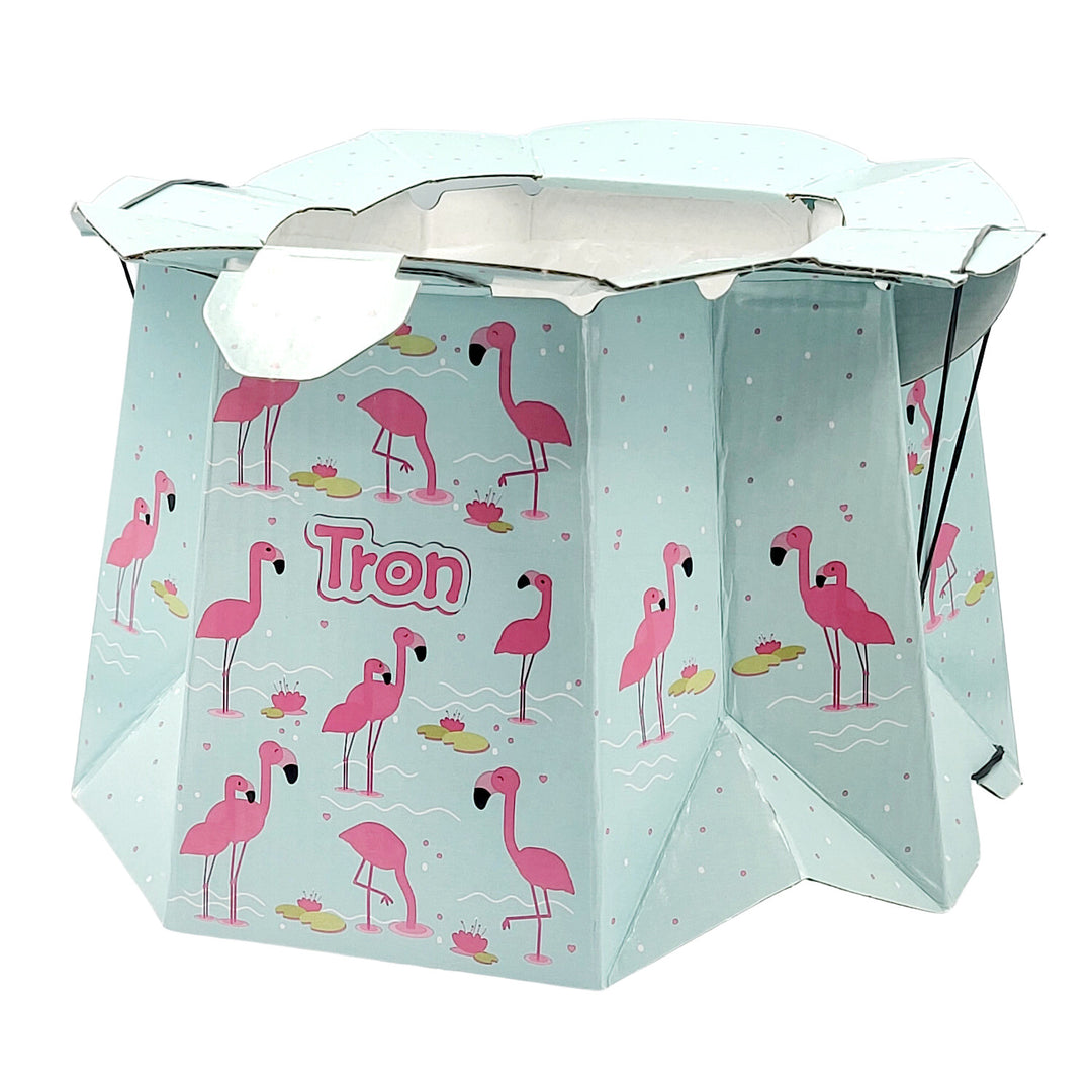 Promedix Cuna de viaje,125x65x74cm, azul, ruedas, funda protectora, PR-803B + Orinal desechable Tron flamingo 10 unidades